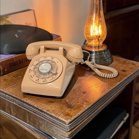 Vintage Other - Vintage Beige Rotary Dial Telephone woks!